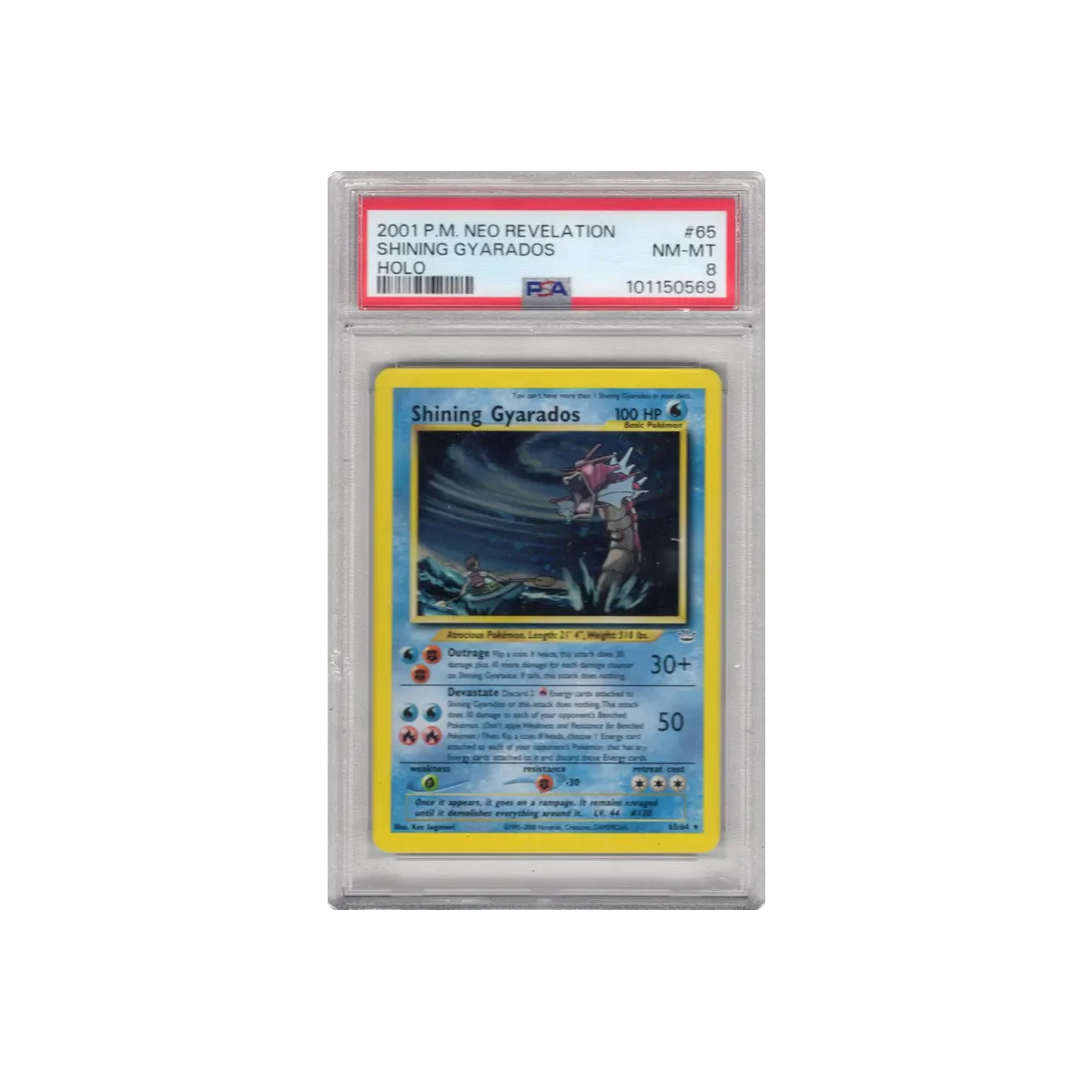 2001 PM Neo Revelation Shining Gyarados PSA 8