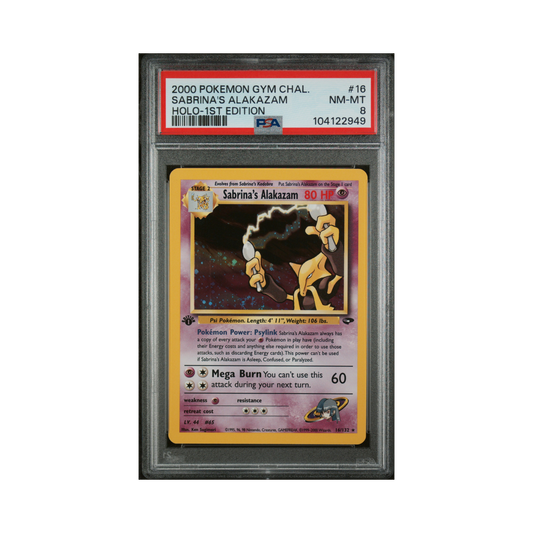 PSA 8 Sabrina' Alakazam 1st Edition #16