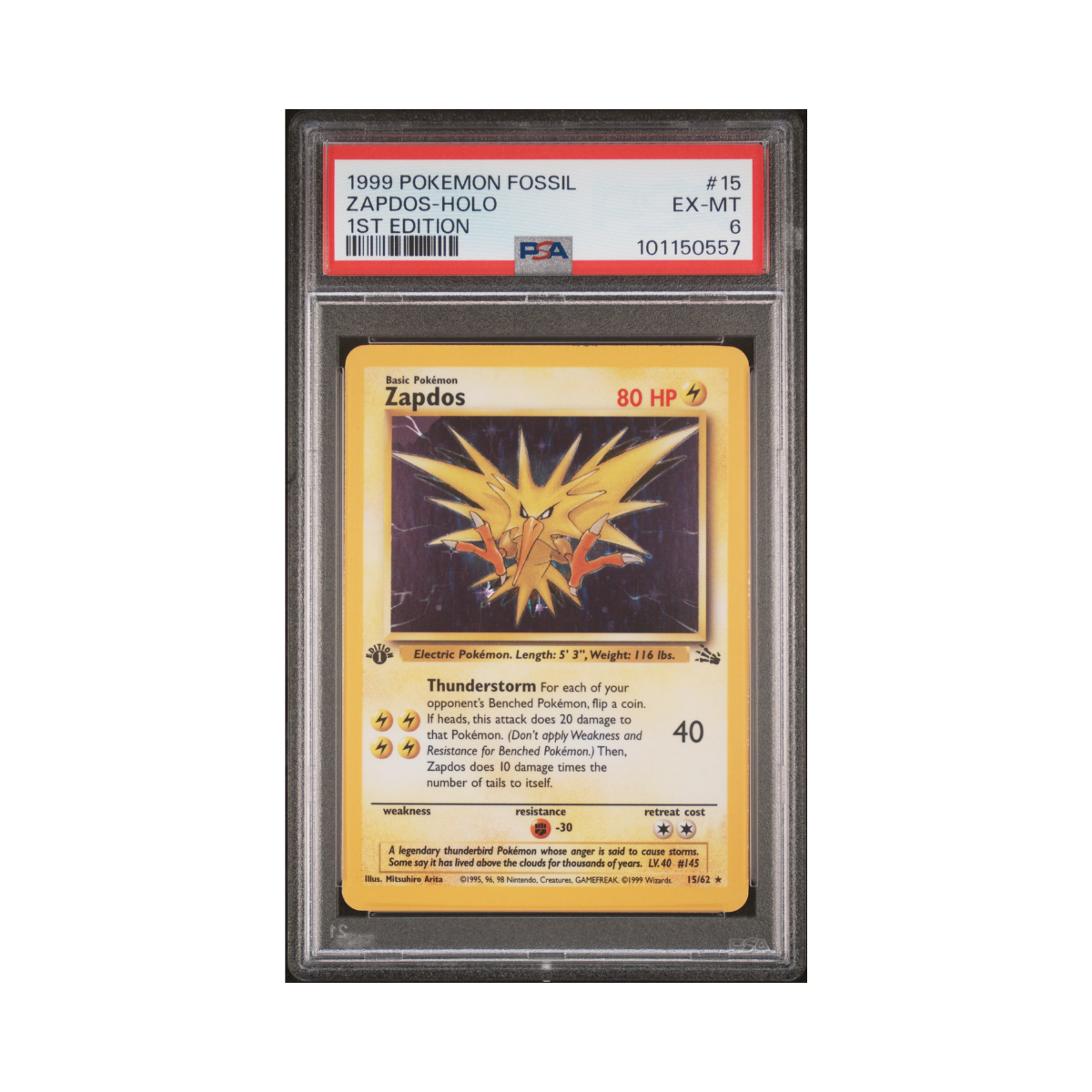 PSA 6 Zapdos Shadowless 1st Edition #15