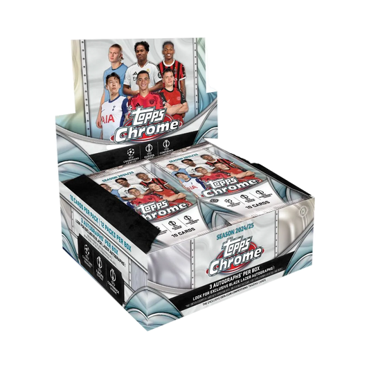 2024-25 Topps Chrome UEFA Club Competitions Chrome Soccer Jumbo Box