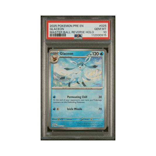 PSA 10 Glaceon Master Ball Reverse Holo #25