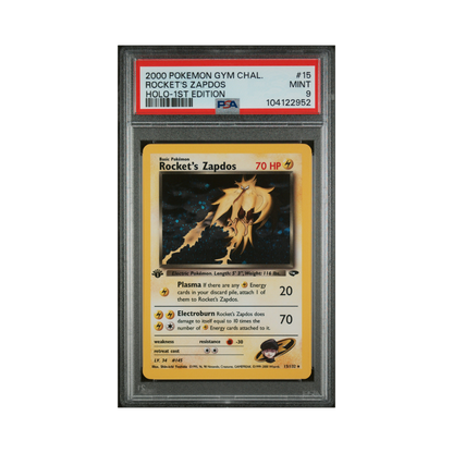 PSA 9 Rocket's Zapdos 1st Edition #15