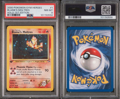 PSA 8 Blaine's Moltres Holo 1st Edition 1